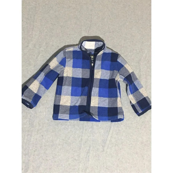 Baby OshKosh B’gosh Jacket Size 18M Blue Grey Plaid Checkered Warm Winter - Picture 1 of 1